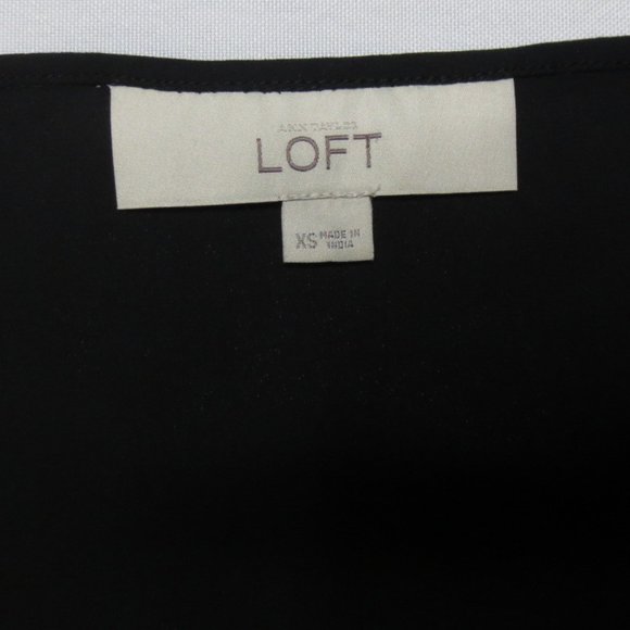 4/$14 LOFT womens BLACK tank LACE dressy CASUAL tie LOOSE FIT size XS - Picture 3 of 7